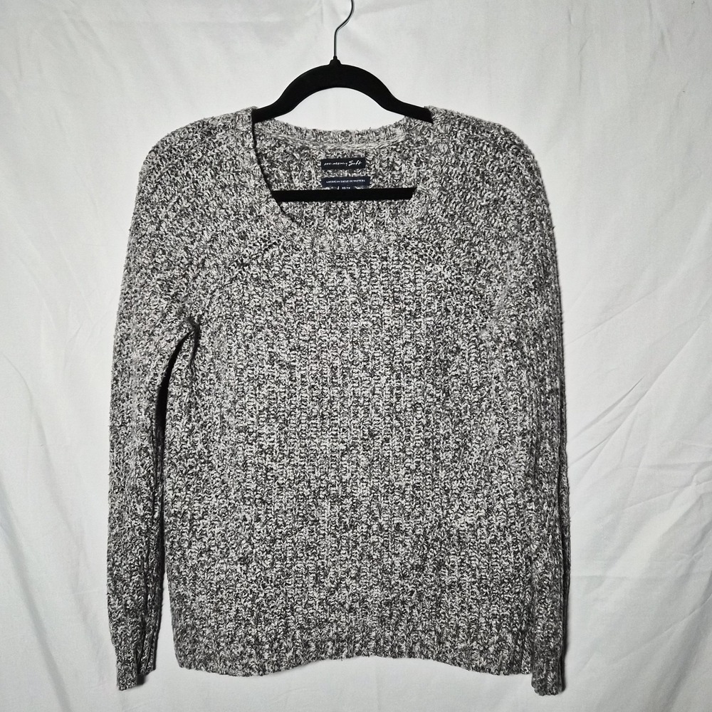 AMERICAN EAGLE Sweater Womens XS Gray Pullover Knit Round Neck